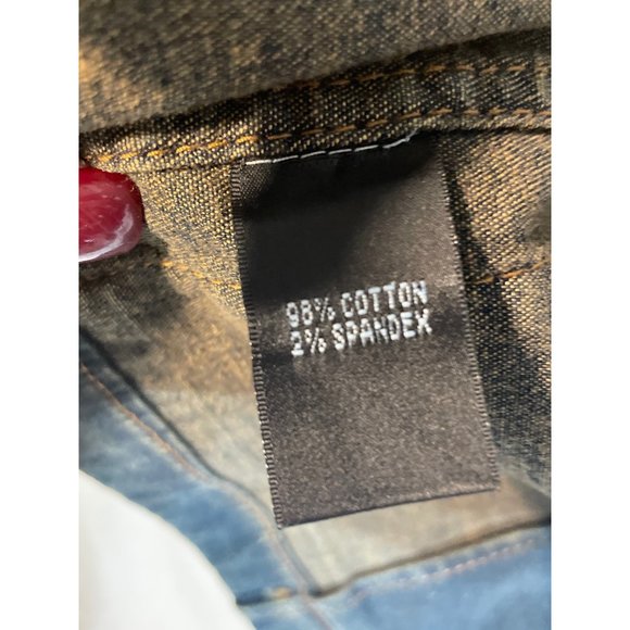 Company Ellen Tracy Button Up Mid Length Denim Coat Jean Jacket Blue Womens 6 - Picture 11 of 12